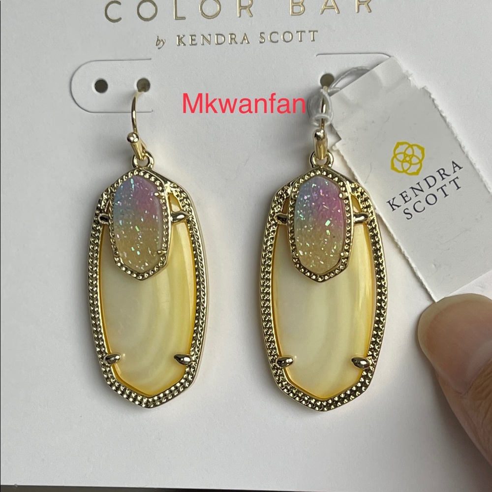 NFS KENDRA SCOTT Yellow MOP and Watercolor Drusy Emmy’s